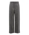 Brunello Cucinelli Wool-blend High-waisted Trousers In Black