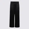 Brunello Cucinelli Satin Elastic Waistband Trousers With Back Pockets In Black