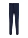 Brunello Cucinelli Mid-rise Slim Fit Chinos In Blue In Blue