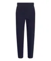 Brunello Cucinelli Relaxed Fit Trousers With Side Pocket And Belt Loops In Blue