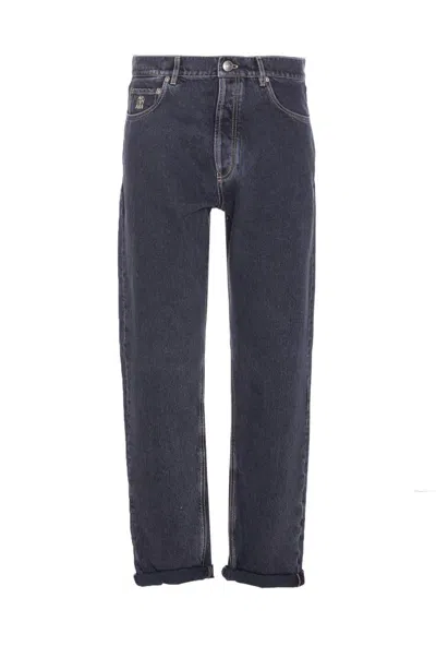 Brunello Cucinelli Trousers In Blue