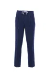 Brunello Cucinelli Garment-dyed Leisure Fit Corduroy Trousers In Blue