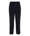 Brunello Cucinelli Men Leisure Fit Trousers In Virgin Wool Flannel With Drawstring And Double Darts In Blue