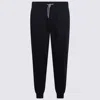 Brunello Cucinelli Cotton Blend Joggers With Ribbed Cuffs In Blue
