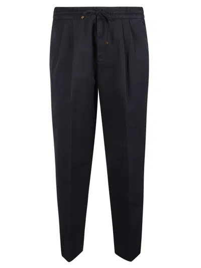Brunello Cucinelli Men Front Pleat Pants In Blue