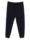 Brunello Cucinelli Navy Blue Trousers With Cuffed Hems In Black