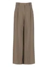 Brunello Cucinelli Fluid Twill Loose Pleated Trousers In Brown