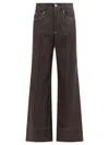 Brunello Cucinelli Logo Patch Straight Jeans In Brown
