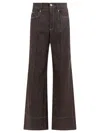 Brunello Cucinelli Logo Patch Straight Jeans In Brown