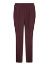Brunello Cucinelli Bordeaux Elastic Crepe Trousers In Brown