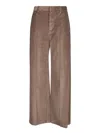 Brunello Cucinelli Wide Leg Corduroy Pants In Wood In Brown