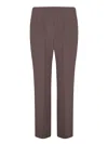 Brunello Cucinelli Elastic Crepe Brown Trousers In Brown