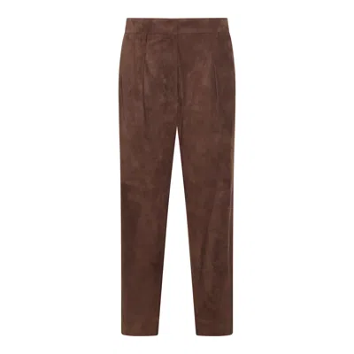 BRUNELLO CUCINELLI TROUSERS BROWN