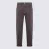 Brunello Cucinelli Men Five-pocket Cotton Gabardine Pants In Brown