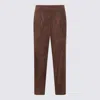 Brunello Cucinelli Trousers Front Pleats Belt Loops In Brown