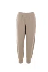 Brunello Cucinelli Ribbed Cuffs Cashmere Pants In Brown
