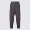 Brunello Cucinelli Grey Wool Pants In Brown