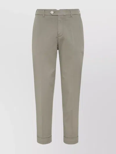 Brunello Cucinelli Low-rise Tapered Chino Trousers In Green