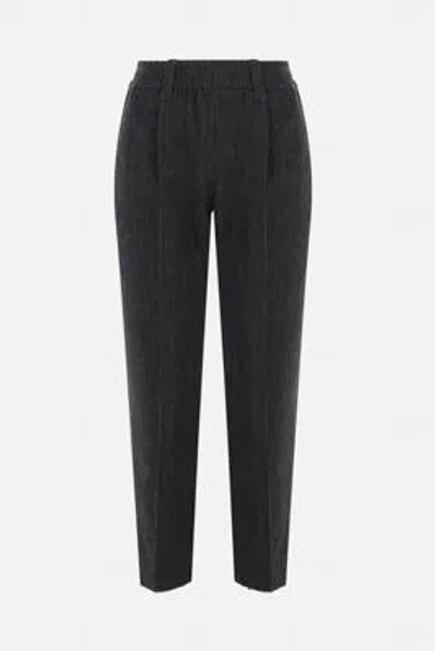 Brunello Cucinelli Trousers In Denim Black