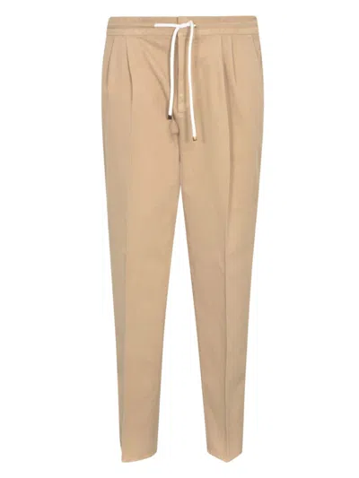 Brunello Cucinelli Linen And Cotton Trousers In Beige