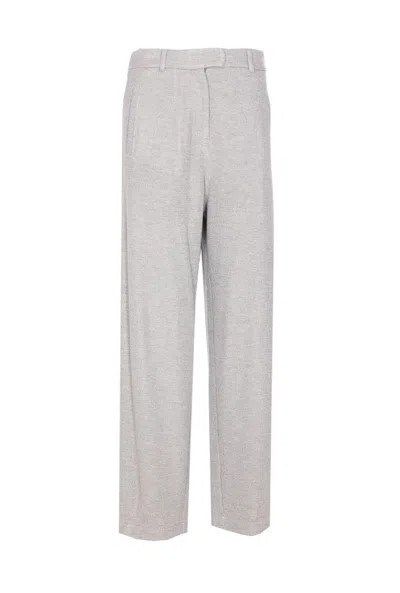 Brunello Cucinelli Women Sparkling Piquet Trousers In Gray