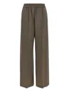 Brunello Cucinelli Tropical Luxury Wool Loose Trousers In Green