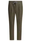 Brunello Cucinelli Drawstring Waist Corduroy Trousers And Pockets In Green