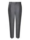 Brunello Cucinelli Grey Flannel Trousers With Pleats In Grey