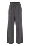 Brunello Cucinelli Loose Fit Cotton Trousers In Grey