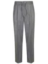 Brunello Cucinelli Pleated Drawstring Trousers In Grey