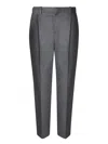 Brunello Cucinelli Grey Flannel Trousers With Pleats In Grey