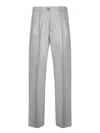 Brunello Cucinelli Light Grey Wool Trousers In Grey