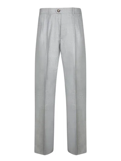 Brunello Cucinelli Light Grey Wool Trousers