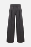 Brunello Cucinelli Virgin Wool Palazzo Pants In Grey