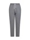 Brunello Cucinelli Drawstring Straight Leg Pants In Gray