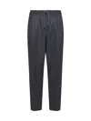 Brunello Cucinelli Drawstring Elastic Waist Pants In Grey
