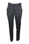 Brunello Cucinelli Stretch Cotton Drill Trousers With Monili On The Back Loop In Grey