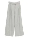 Brunello Cucinelli Wide-leg Light Grey Trousers In Gray