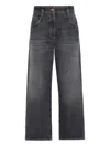 Brunello Cucinelli Dark Grey Classic Five-pocket Trousers With Concealed Fly In Gray