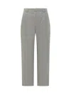 Brunello Cucinelli High-waisted Tailored Trousers With Pleated Front In Gray