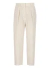 Brunello Cucinelli Tailored Women's Pants With Pleats In Beige