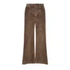 Brunello Cucinelli Women Fluid Corduroy Sartorial Track Trousers With Jewellery In Brown