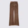 Brunello Cucinelli Women Fluid Corduroy Sartorial Track Trousers With Jewellery In Brown