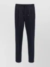 Brunello Cucinelli Garment-dyed Linen Trousers With Adjustable Drawstring In Blue