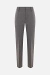 Brunello Cucinelli Mélange-effect Tailored Trousers In Medium Gray