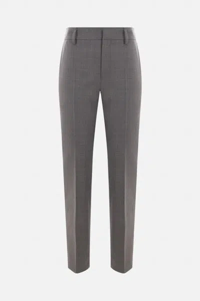 Brunello Cucinelli Mélange-effect Tailored Trousers In Medium Gray