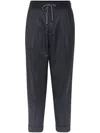 Brunello Cucinelli Grey Pinstriped Virgin Wool Trousers In Black