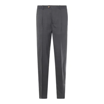 Brunello Cucinelli Grey Wool Pants In Multicolor