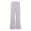 Brunello Cucinelli Violet Pants With Monil Detail On The Loop And Wide Leg In Cotton And Linen Blend Woman In Multicolor