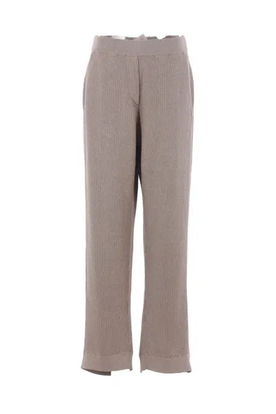 Brunello Cucinelli Women Sparkling Lightweight Cashmere And Silk Trousers In Brown